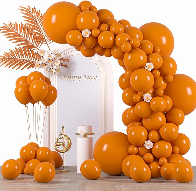 130pcs Burnt Orange Balloons Different Sizes 18" 12" 10" 5" Retro Orange Latex Balloon Garland Arch Kit for Birthday Baby Shower Graduation Wedding Anniversary Party Decorations-HomvellaHome