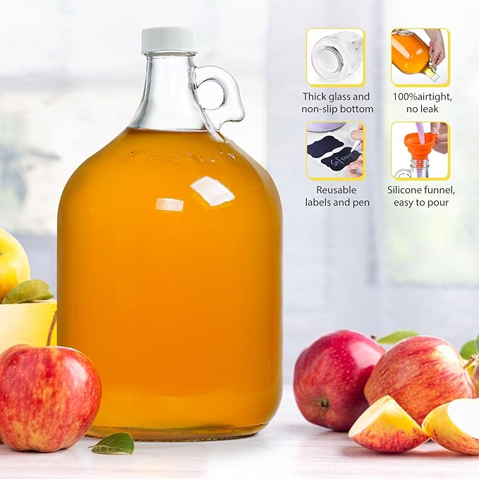 2 Pack Gallon Glass Pump Bottle Dispensers with 3 Pumps and 2 Airtight Lids, Laundry Soap Dispensers with 1 Funnel, Liquid Laundry Detergent Dispensers for Fabric Softener, Shampoo, Body Wash-HomvellaHome