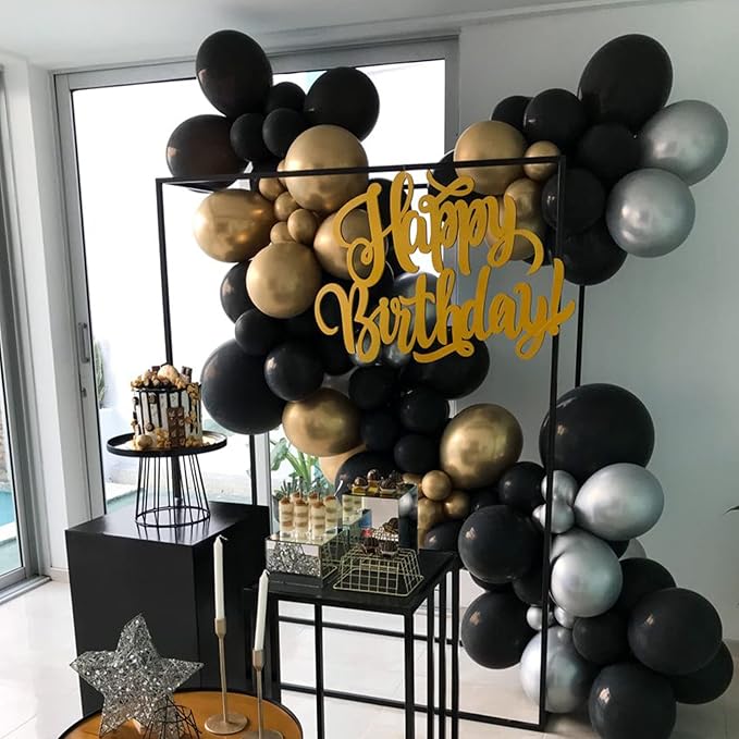 130pcs Black Balloons Different Sizes 18" 12" 10" 5" Party Latex Balloons for Birthday Graduation Baby Shower Anniversary New Year Holiday Party Decorations-HomvellaHome
