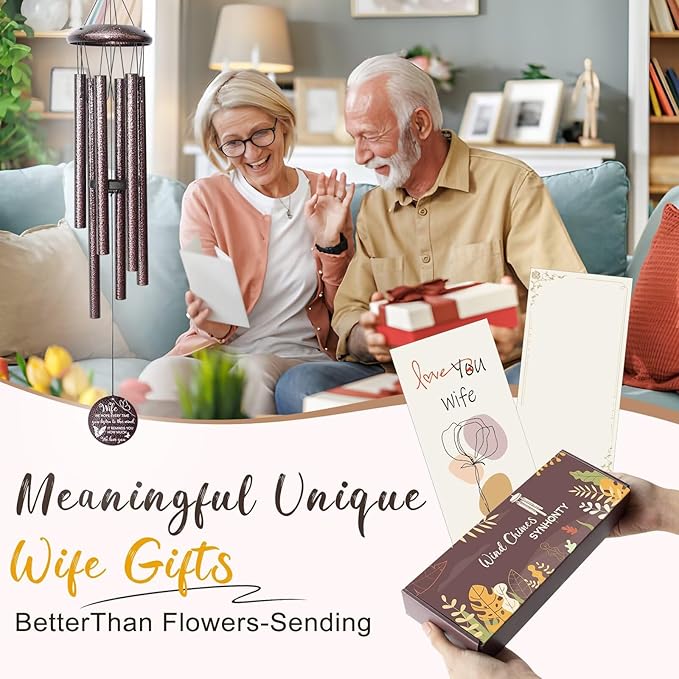 Gifts for Wife, 25''Wind Chimes, Birthday Gift for Wife from Husband,Unique Gift for Loved one Romantic,Thanksgiving,Christmas Day Gifts Ideas for Love Rreminder.-HomvellaHome