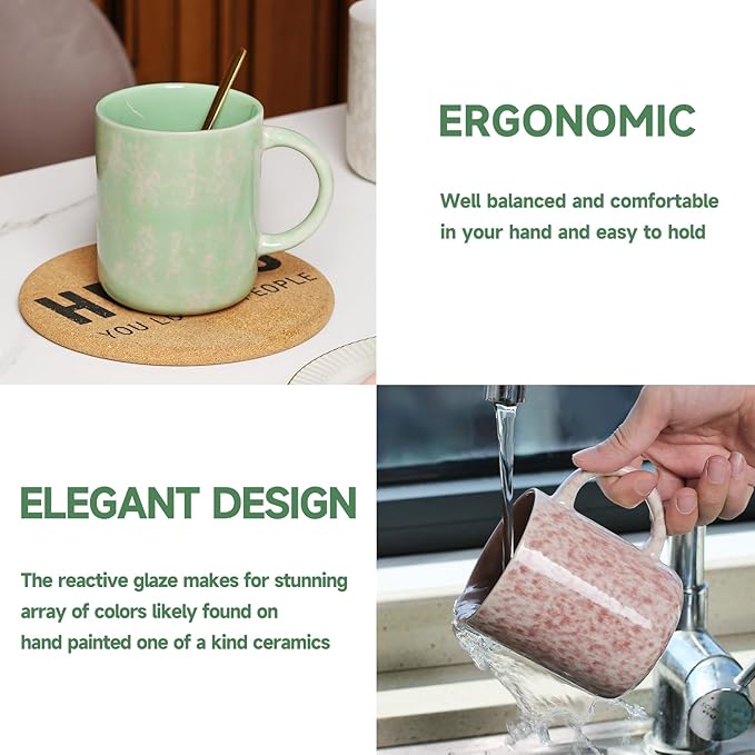 17 OZ Coffee Mugs Set of 6, Modern Mugs Set with handle for Tea/Latte/Cappuccino/Milk/Cocoa.-HomvellaHome