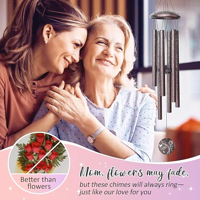 Gifts for Mom, 25''Wind Chimes, Mother Birthday Gifts for mom from Daughter Son, Mothers Day, Thanksgiving, Christmas Day Gift Ideas for Love Rreminder-HomvellaHome