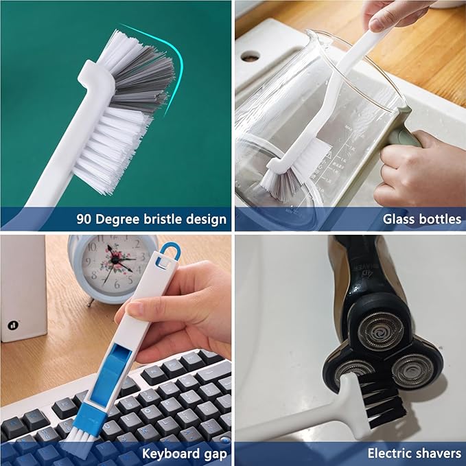 14Pcs Small Crevice Cleaning Brush Set, Groove Gap Cleaning Tool for Cleaning Kitchen,Bathroom, Corner, Sink,Door,Window Track,Cup-HomvellaHome