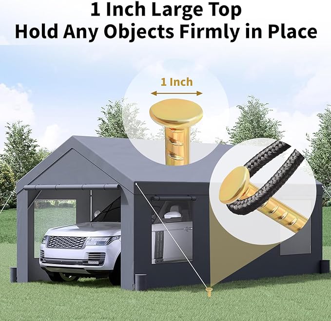 16 Inch Rebar Stakes (20 Pack) 1/2 Inch Diameter Galvanized Steel Ground Anchors Heavy Duty Anchoring Spikes for Speed Bump, Parking Curb and Tent-HomvellaHome