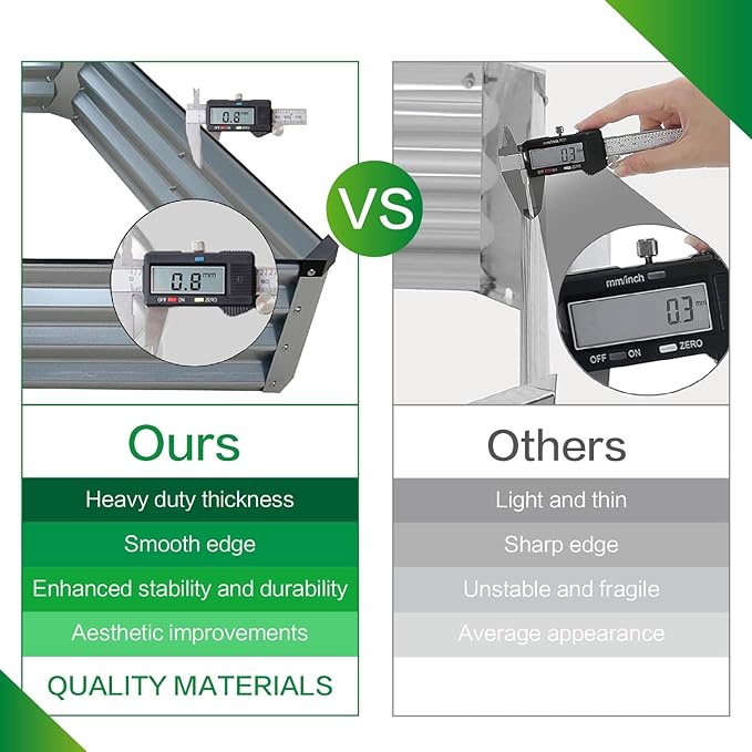 GARDMAX 8x4x1FT Galvanized Raised Garden Bed Kit, Metal Planter Boxes Outdoor with Easy Assembly, Large Garden Bed for Vegetables, Fruits, Flower, Herbs Rectangle Silver-HomvellaHome