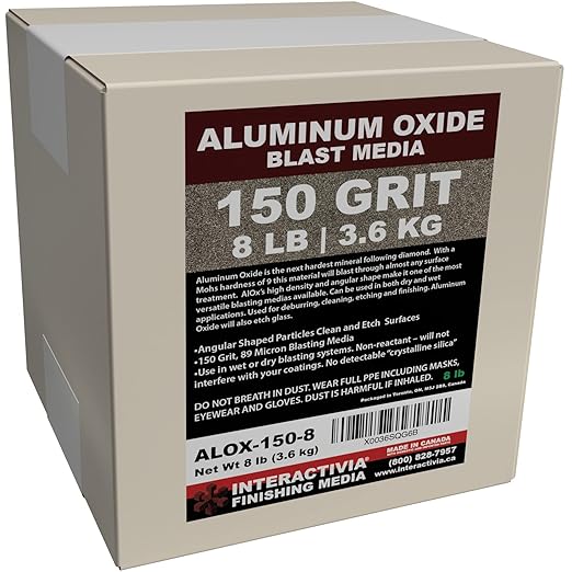 #150 Aluminum Oxide - 8 LBS - Fine Sand Blasting Abrasive Media for Blasting Cabinet and Blasting Guns.