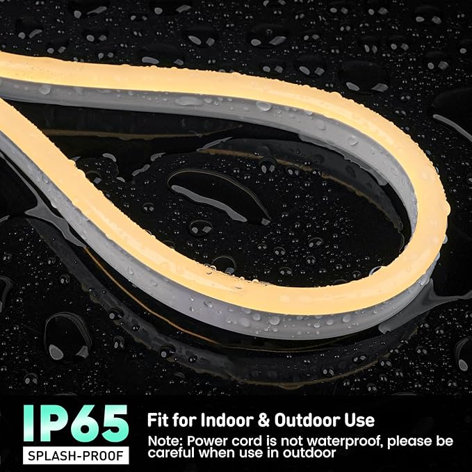 GZBtech Flexible LED Neon Rope Lights 132FT,AC 110-120V Waterproof Strip Light, 120 LEDs/M Cuttable Connectable Neon Lighting for Indoor Outdoor Home Decor/Commercial Building Use-Warm White 40M-HomvellaHome