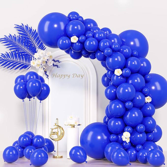 130pcs Royal Blue Balloons Different Sizes 18" 12" 10" 5" Party Latex Balloons for Birthday Graduation Baby Shower Anniversary Nautical Party Decorations-HomvellaHome