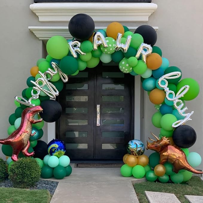 130pcs Green Balloons Different Sizes 18" 12" 10" 5" Party Latex Balloons for Birthday Dinosaur Baby Shower St. Patrick's Day Summer Jungle Forest Safari Party Decorations-HomvellaHome