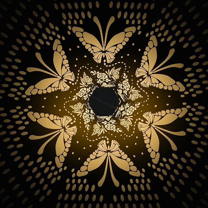 2 Pack Butterfly Solar Lanterns Outdoor Waterproof - Birthday Gifts for Women, Mom, Butterflies Solar Lights Outdoor Hanging Garden Decor for Outside, Patio, Outdoor, Yard, Lawn, Balcony-HomvellaHome