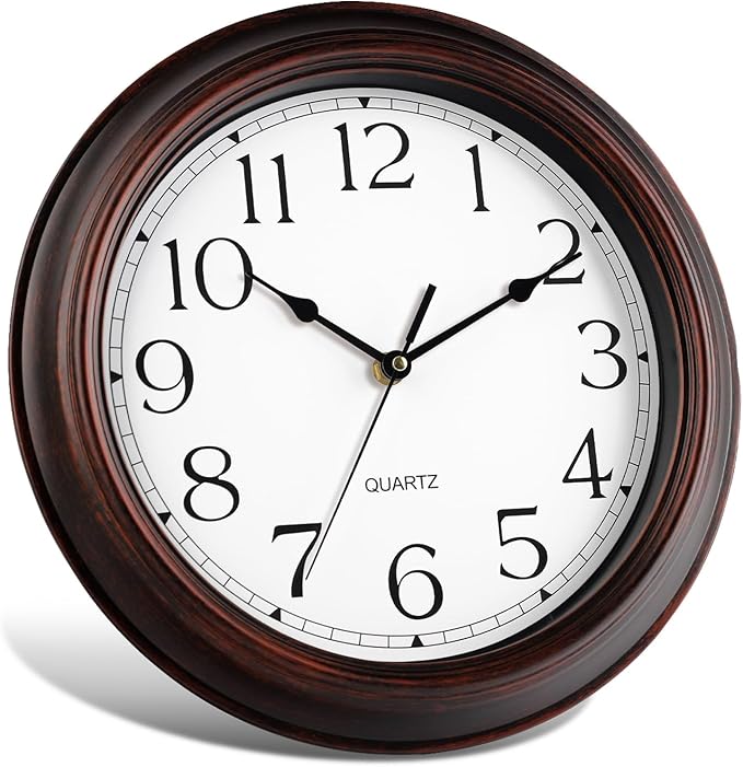 14 Inch Wall Clocks Battery Operated Silent Non-Ticking Wall Clock Vintage Retro Rustic Style Decorative for Living Room Kitchen Farmhouse (Bronze)-HomvellaHome