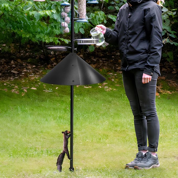 2 Pack Squirrel Baffle for Bird Feeder Pole，Keeps Squirrels Away from Bird Feeder Rods, (19 inch)-HomvellaHome