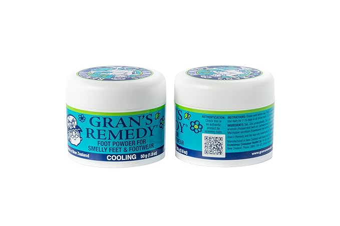 Gran's Remedy Natural Shoe Deodorizer and Foot Odor Eliminator Powder for Men, Women, and Kids, Absorb Sweat and Moisture, Neutralize Smelly Odors, Cooling-HomvellaHome
