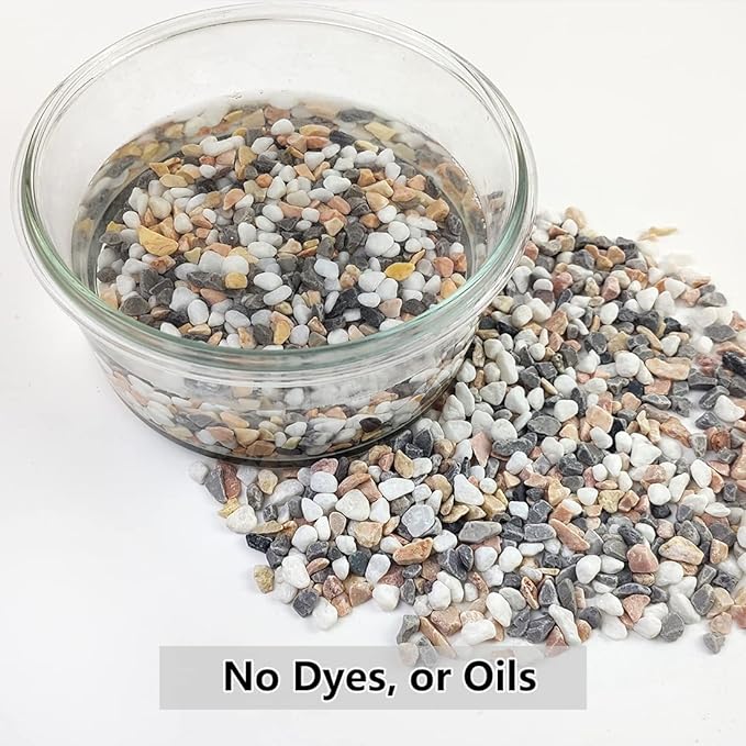 10LB Succulent and Cactus Gravel Pebbles, 1/5 Inch Natural Decorative Polished Stones, River Rocks for Plants, Vases, Aquariums, Terrarium and Outdoor Gardening,Mixed Color-HomvellaHome