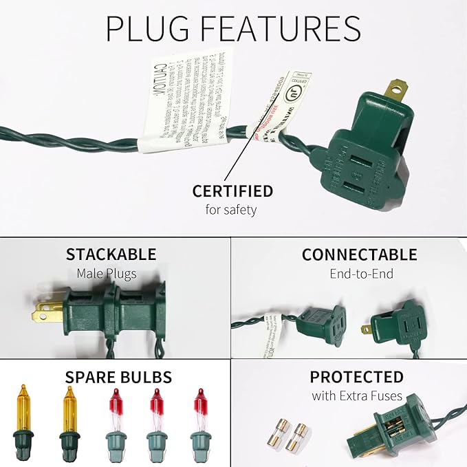 150LIGHTS Yellow Extra-Bright with End Connectors Christmas Decorative Lights 9.72m UL Certified Mini String Light Set Waterproof for Home Garden Holiday Christmas Tree Party Patio Wedding-HomvellaHome