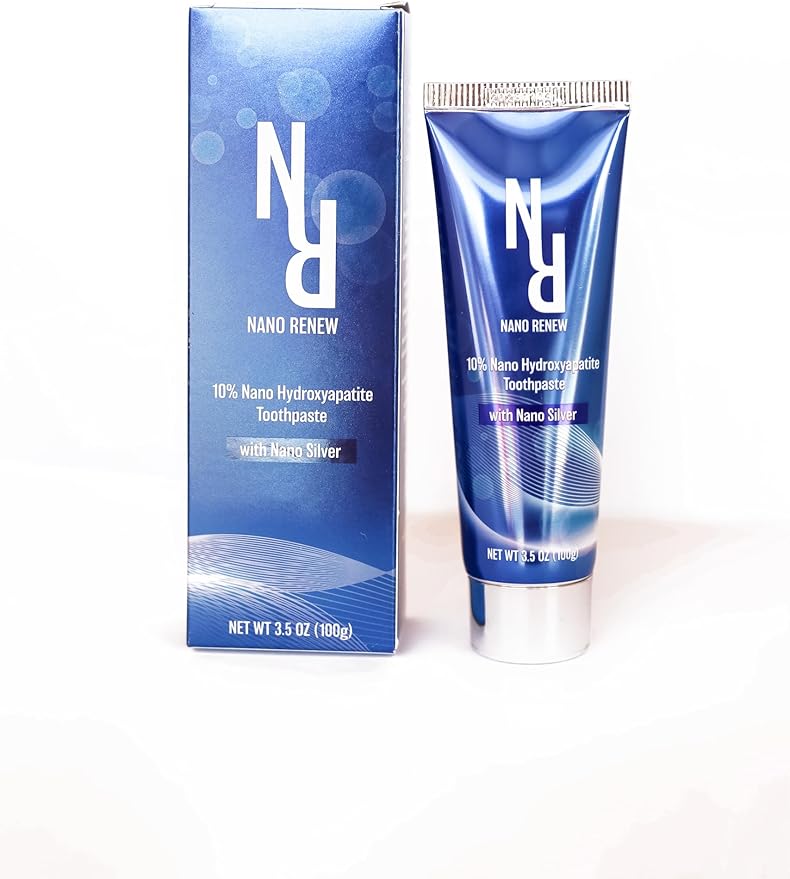 10% Nano Hydroxyapatite Toothpaste (Fluoride Free), with Nano Silver, Natural, Remineralizing, Whitening, Sensitive Teeth, SLS Free, Xylitol Nano-Hydroxyapatite Toothpaste for All Ages, 3.5 oz-HomvellaHome