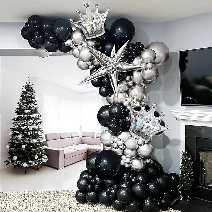 130pcs Black Balloons Different Sizes 18" 12" 10" 5" Party Latex Balloons for Birthday Graduation Baby Shower Anniversary New Year Holiday Party Decorations-HomvellaHome