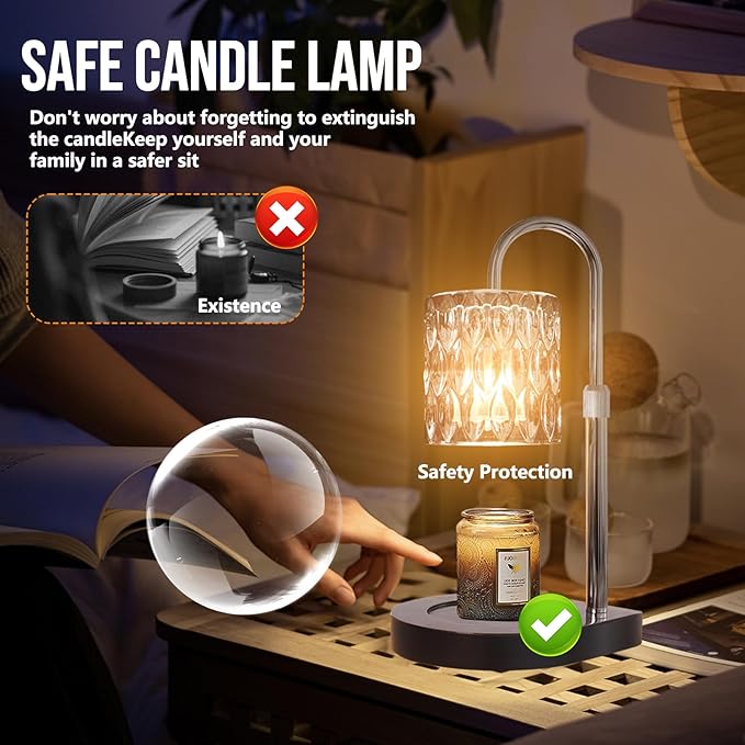 GEEZO Fragrance Candle Warmer Lamp，Electric Candle Warmer with Timer & Dimmer，Mom Christmas Birthday Gifts for Women, House Warming Gifts New Home Bedroom Decor-HomvellaHome