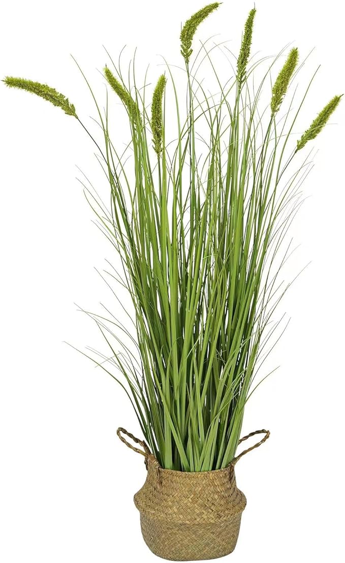 Green Onions Fake Plants,Artificial Plants Indoor, Fake Grass Decor Green Plant Fake Outdoor Flowers Fake Succulents,Artificial Tall Grass Plants with Pots House Decorative (47" 1 Pack)-HomvellaHome