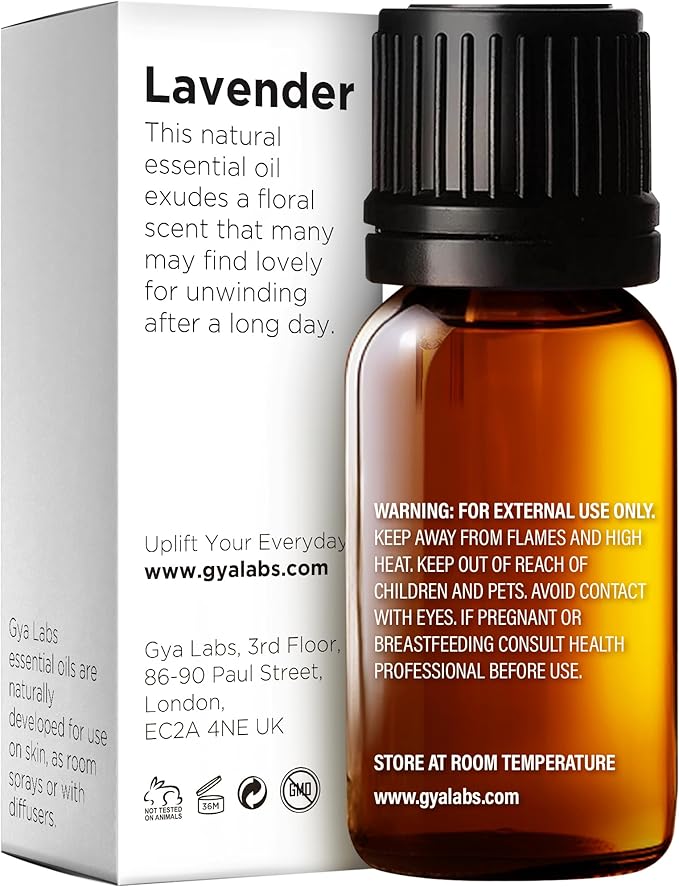 Gya Labs Lavender Essential Oil for Diffuser - 0.34 Fl Oz - 100% Pure Natural Lavender Oil for Skin, Hair, Massage, Aromatherapy & Candle Making Scent-HomvellaHome