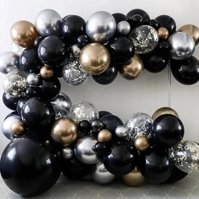 130pcs Black Balloons Different Sizes 18" 12" 10" 5" Party Latex Balloons for Birthday Graduation Baby Shower Anniversary New Year Holiday Party Decorations-HomvellaHome