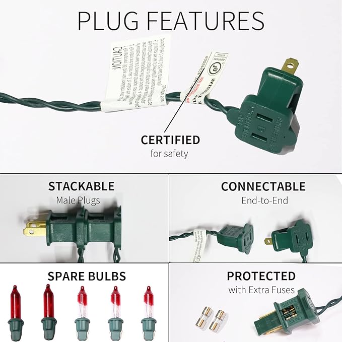 150LIGHTS Multi Extra-Bright with End Connectors Christmas Decorative Lights 9.72m UL Certified Mini String Light Set Waterproof for Home Garden Holiday Christmas Tree Party Patio Wedding-HomvellaHome