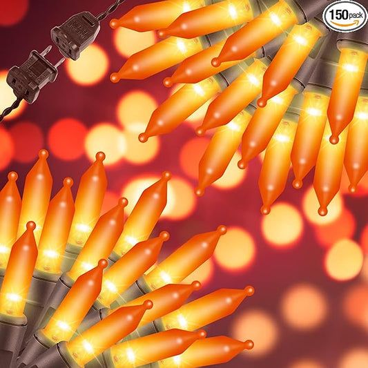 150LIGHTS Orange Extra-Bright with End Connectors Halloween Decorative Lights 9.72m UL Certified Mini String Light Set Waterproof for Halloween Home Garden Christmas Tree Party Patio Wedding-HomvellaHome