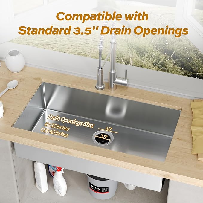 1 HP Garbage Disposal with Sound Reduction, TECASA Food Waste Disposer for Kitchen Sink, Septic Safe Garbage Disposal, Power Cord Included, Grey and Black - HyperCrush 100-HomvellaHome