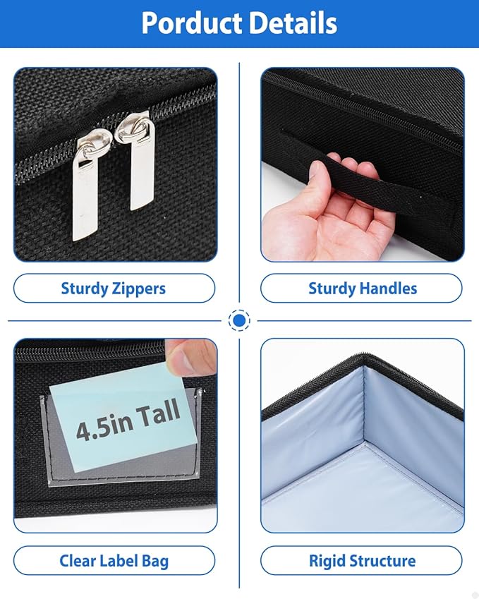 Under Bed Storage Containers, Low Profile Underbed Storage Bin 4.5 Inches Tall Clothes Storage Organizer With Rigid Side & Bottom, Shallow Thin Under Couch Dresser Storage Dorm With Lid - 2Pcs Black-HomvellaHome