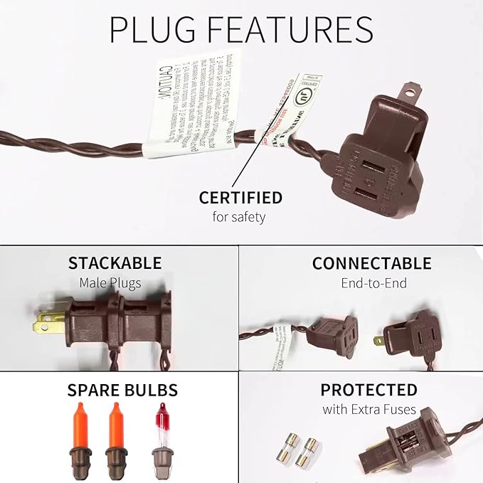 100LIGHTS Orange Purple and Green Extra-Bright with End Connectors Halloween Decorative Lights 5.98m UL Certified Mini String Light Set Waterproof for Halloween Home Garden Tree Party Patio-HomvellaHome