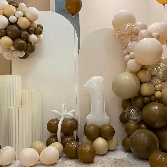130pcs Brown Balloons Different Sizes 18" 12" 10" 5" Dark Brown Party Latex Balloons for Birthday Baby Shower Gender Reveal Graduation Wedding Anniversary Party Decorations-HomvellaHome
