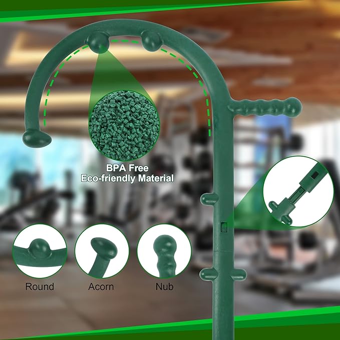 2 Pack Massage Trigger Point Cane, Body Deep Tissue, Handheld Back, Neck, Shoulder, Leg and Feet Massager Rod, Muscle Release Tool Self Massage Hook Cane for Women & Men, Blue & Green-HomvellaHome