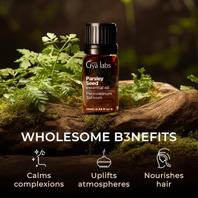 Gya Labs Parsley Essential Oil for Skin - 0.34 Fl Oz - 100% Pure Natural Parsley Oil for Diffuser, Hair & Candle Making Scent-HomvellaHome
