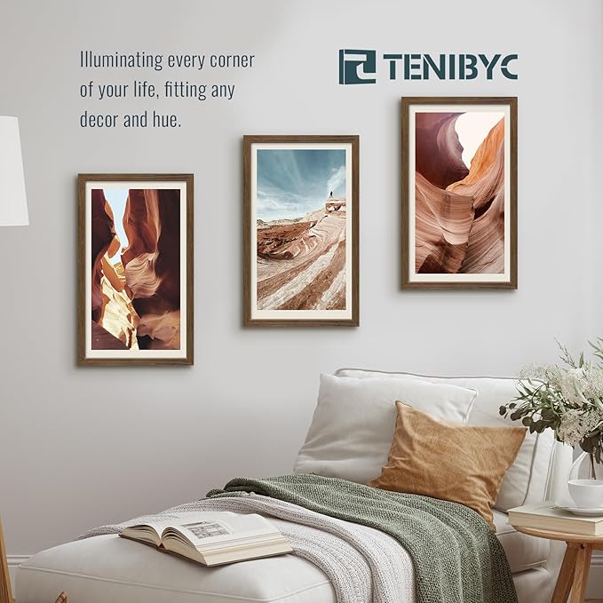 14x24 Picture Frame 3 Pack - Brown Woodgrain, Wood Poster Frame, Gallery Poster Frame - Wall Hanging-HomvellaHome