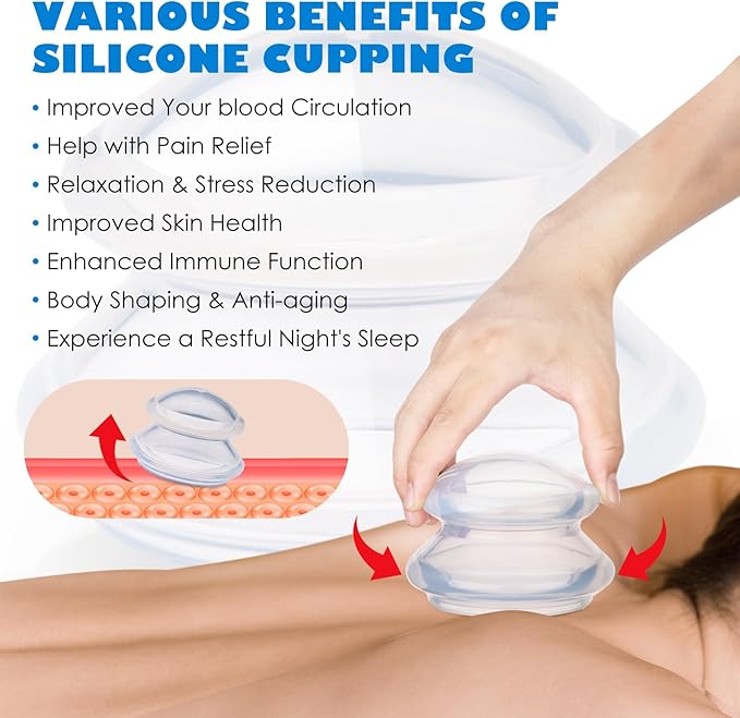 15pcs Cupping Therapy Set-Professional Silicone Cupping, Suitable for Facial Body Massage/Deep Myofascial Release/Pain Relief/Muscle Relaxation & More (Clear,15pcs)-HomvellaHome