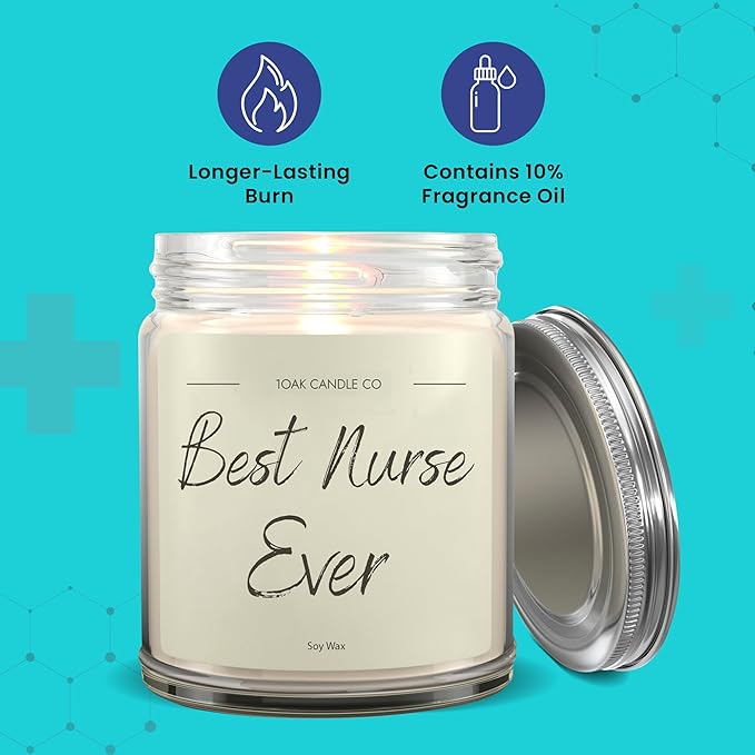 1OAK Vanilla Scented Nurse Candle - Best Nurse Gifts for Women, Men - RN Graduation Gift-HomvellaHome