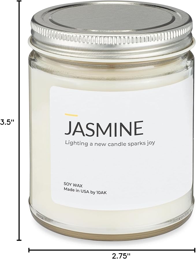 1OAK Jasmine Candle - Soy Wax Scented Candles (Jasmine) - Soy Candles for Home Scented - Long Burning Premium - Hand-Poured (7oz.)-HomvellaHome