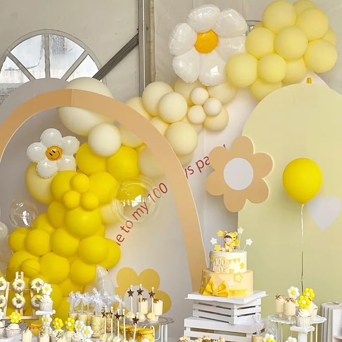 130pcs Mustard Yellow Balloons Different Sizes 18" 12" 10" 5" Lemon Yellow Latex Balloon Garland Arch Kit for Birthday Baby Shower Graduation Wedding Gender Reveal Party Decorations-HomvellaHome
