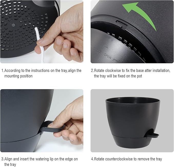 10 Inch Self Watering Hanging Pots, 2 Pack Hanging Planters with 40oZ Deep Reservior for Indoor Outdoor Plants Flowers, Black-HomvellaHome