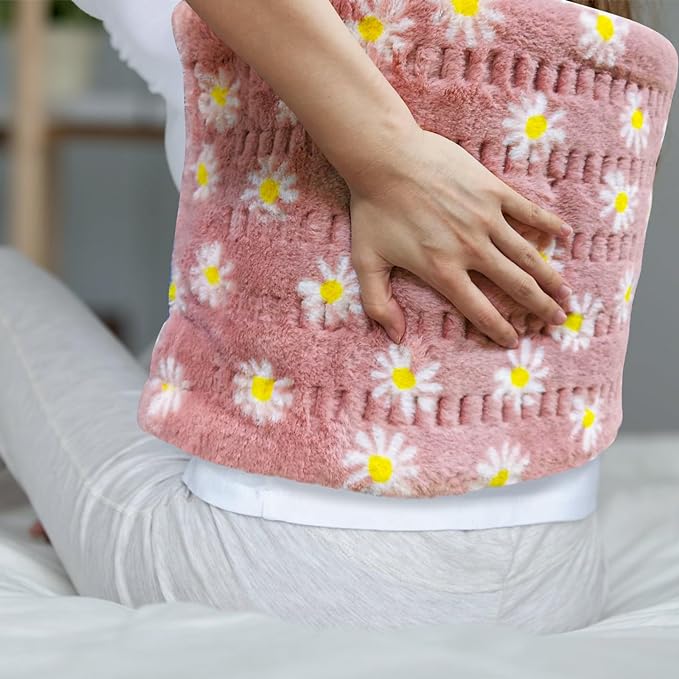 GOQOTOMO Flower Heating Pad for Back Pain Relief- 12" x 24"12 Heat Levels, 8 Timers Stay on, Machine Washable -F1224-HomvellaHome