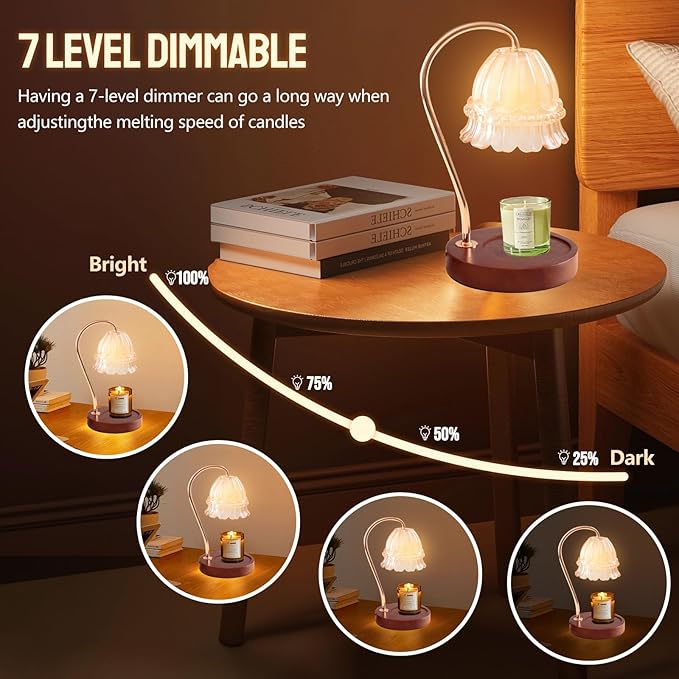 GEEZO Fragrance Candle Warmer Lamp，Electric Candle Warmer with Timer & Dimmer，Mom Christmas Birthday Gifts for Women, House Warming Gifts New Home Bedroom Decor-HomvellaHome