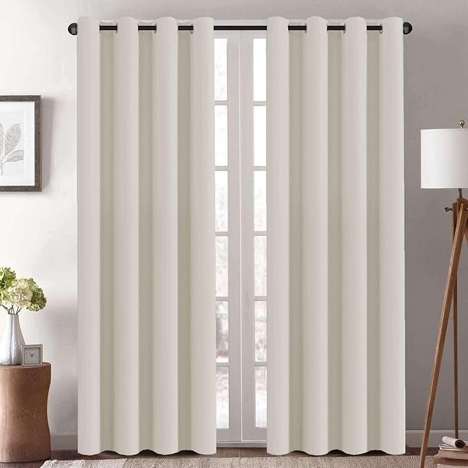 H.VERSAILTEX Blackout Curtains 84 inches Long for Living Room Thermal Insulated Room Darkening Window Treatment Panels Drapes Light Reducing Curtains for Bedroom, 2 Panels, 52" W x 84" L, Fog-HomvellaHome