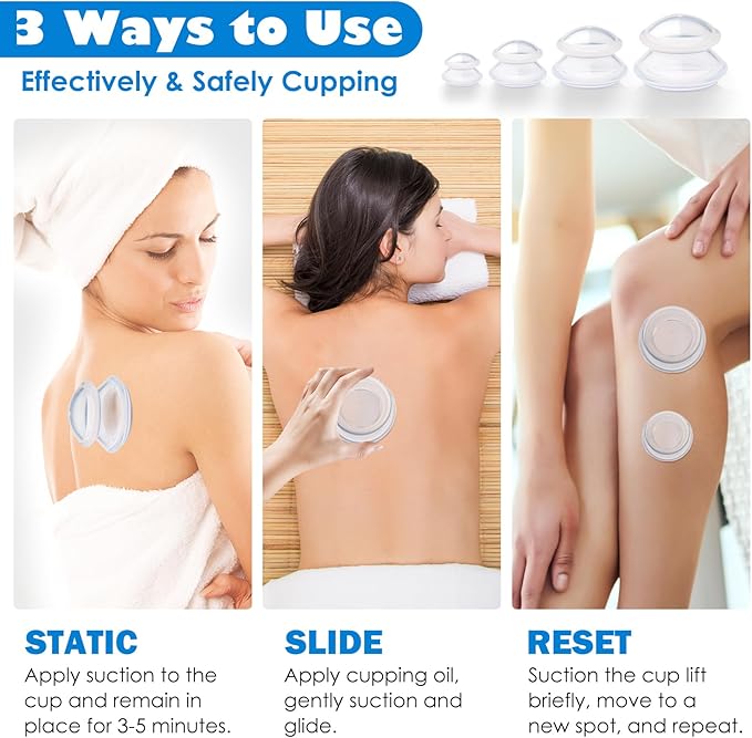 15pcs Cupping Therapy Set-Professional Silicone Cupping, Suitable for Facial Body Massage/Deep Myofascial Release/Pain Relief/Muscle Relaxation & More (Clear,15pcs)-HomvellaHome