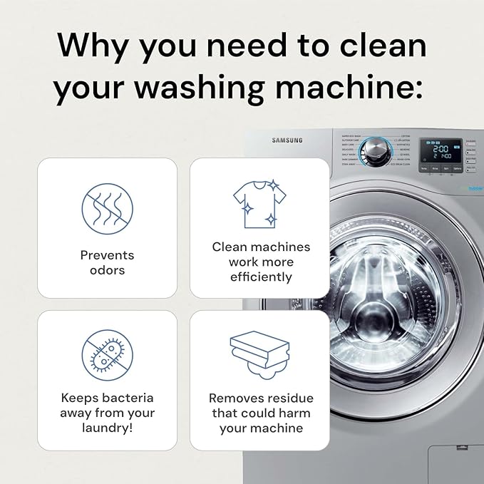 Grab Green Washing Machine Cleaner, 5 Count, Fragrance Free, Mineral Based Removes Deposits and Odors, Naturally Cleans-HomvellaHome