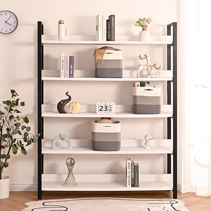 11 Inch Cube Storage Bins, Storage Cube Organizer Bins, Woven Cotton Rope Basket for Storage, Storage Baskets for Organizing Shelves, Grey Baskets for Toys, Gradient Grey (Pack of 3)-HomvellaHome