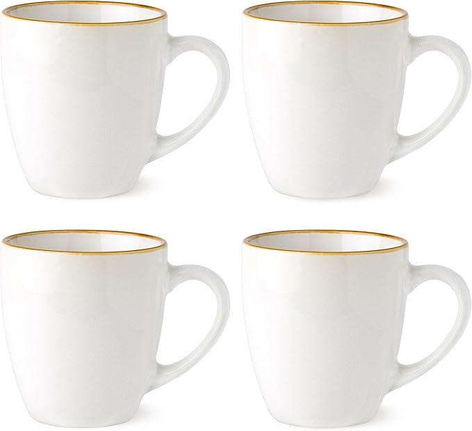 GBHOME Ceramic Coffee Mugs Set of 4, 12oz Stoneware Coffee Mugs Set For Dad Mom Women MEN, Light Weight Ceramic Coffee Cups for Latte/Tea/Beer/Hot Cocoa, Dishwasher & Microwave Safe-HomvellaHome