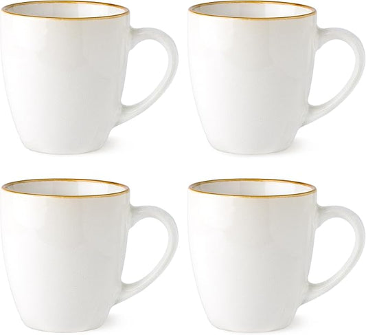 GBHOME Ceramic Coffee Mugs Set of 4, 12oz Stoneware Coffee Mugs Set For Dad Mom Women MEN, Light Weight Ceramic Coffee Cups for Latte/Tea/Beer/Hot Cocoa, Dishwasher & Microwave Safe-HomvellaHome