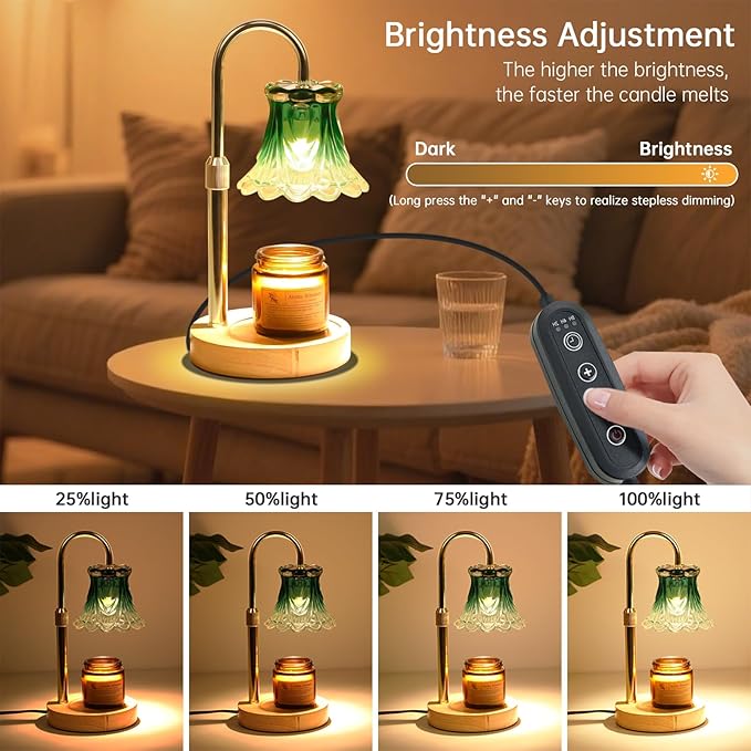 GEEZO Fragrance Candle Warmer Lamp，Electric Candle Warmer with Timer & Dimmer，Mom Christmas Birthday Gifts for Women, House Warming Gifts New Home Bedroom Decor-HomvellaHome