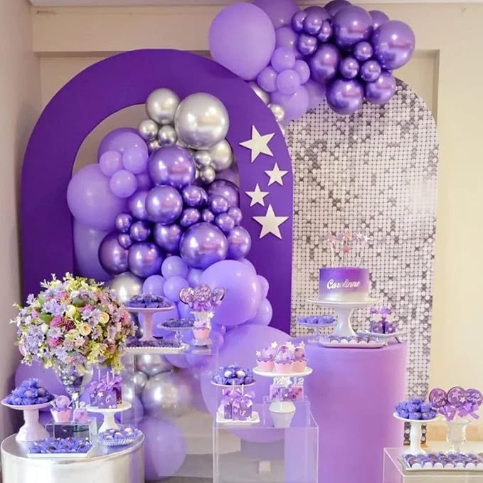 130pcs Purple Balloons Different Sizes 18" 12" 10" 5" Party Latex Balloons for Birthday Baby Shower Halloween Wedding Valentine's Day Party Bachelorette Decorations-HomvellaHome