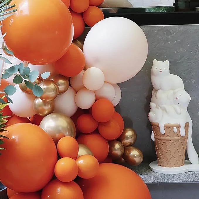 130pcs Burnt Orange Balloons Different Sizes 18" 12" 10" 5" Retro Orange Latex Balloon Garland Arch Kit for Birthday Baby Shower Graduation Wedding Anniversary Party Decorations-HomvellaHome